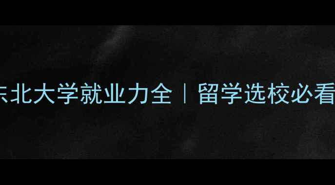 图片 ✨美国东北大学就业力全｜留学选校必看指南✨2