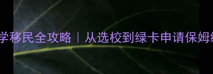 图片 ✨美国留学移民全攻略｜从选校到绿卡申请保姆级指南✨2