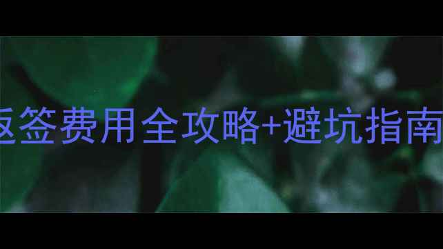 图片 ✨马来西亚留学必看！返签费用全攻略+避坑指南（附清单+办理流程）✨