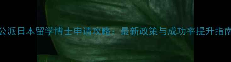 图片 公派日本留学博士申请攻略：最新政策与成功率提升指南