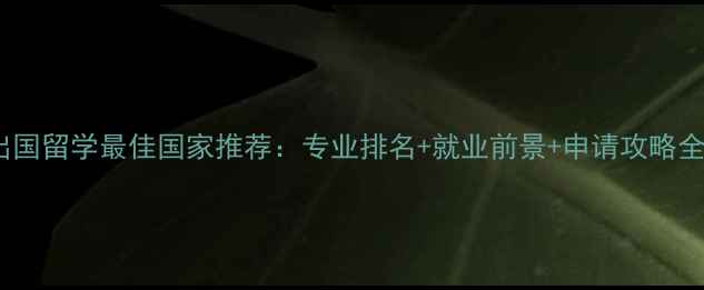 图片 出国留学最佳国家推荐：专业排名+就业前景+申请攻略全2