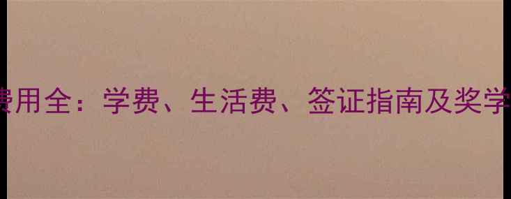 图片 新加坡留学费用全：学费、生活费、签证指南及奖学金申请攻略2