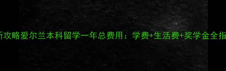图片 最新攻略爱尔兰本科留学一年总费用：学费+生活费+奖学金全指南2