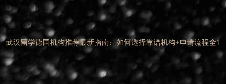 图片 武汉留学德国机构推荐最新指南：如何选择靠谱机构+申请流程全1