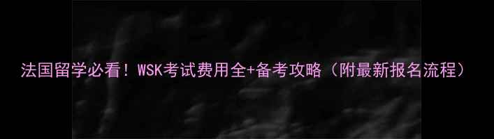 图片 法国留学必看！WSK考试费用全+备考攻略（附最新报名流程）