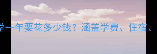 图片 留学费用全：海外大学一年要花多少钱？涵盖学费、住宿、生活等10大支出项目2