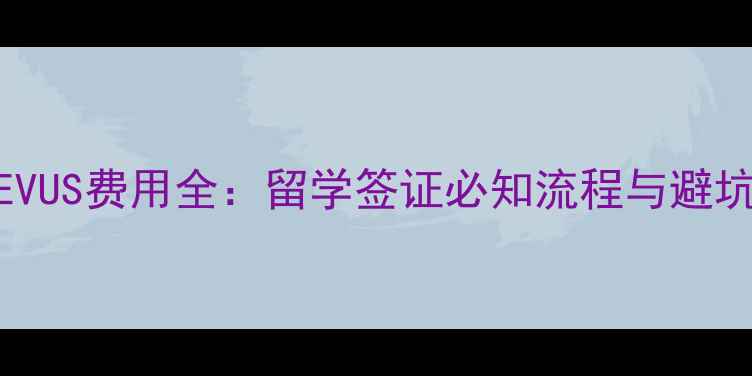 图片 美国EVUS费用全：留学签证必知流程与避坑指南