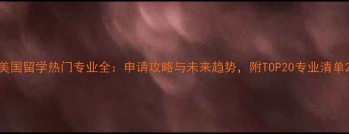 图片 美国留学热门专业全：申请攻略与未来趋势，附TOP20专业清单2