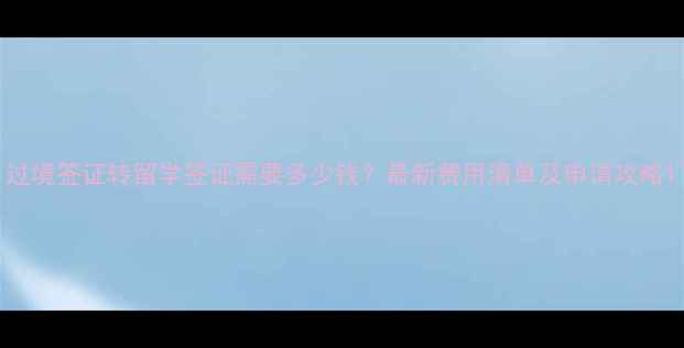 图片 过境签证转留学签证需要多少钱？最新费用清单及申请攻略1