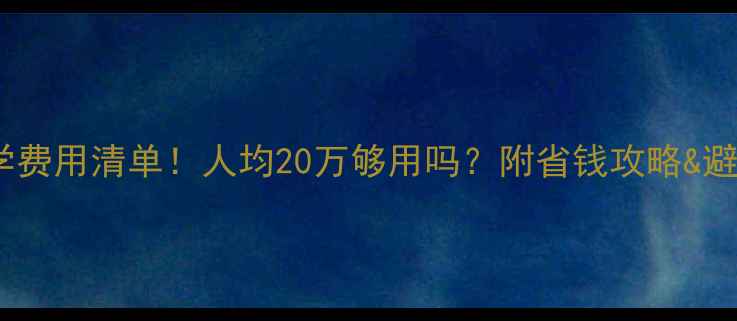 图片 韩国留学费用清单！人均20万够用吗？附省钱攻略&避坑指南2