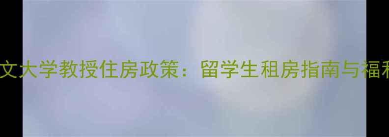 图片 香港中文大学教授住房政策：留学生租房指南与福利解读1