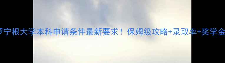 图片 🌟格罗宁根大学本科申请条件最新要求！保姆级攻略+录取率+奖学金全📚2