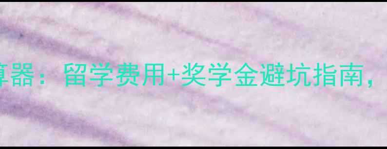 图片 📚悉尼大学金融计算器：留学费用+奖学金避坑指南，附详细计算模板📊1
