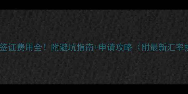 图片 📚留学签证费用全！附避坑指南+申请攻略（附最新汇率换算）2