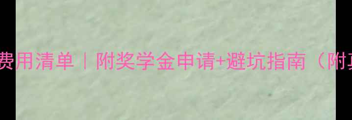 图片 🔥出国读研费用清单｜附奖学金申请+避坑指南（附真实案例）2